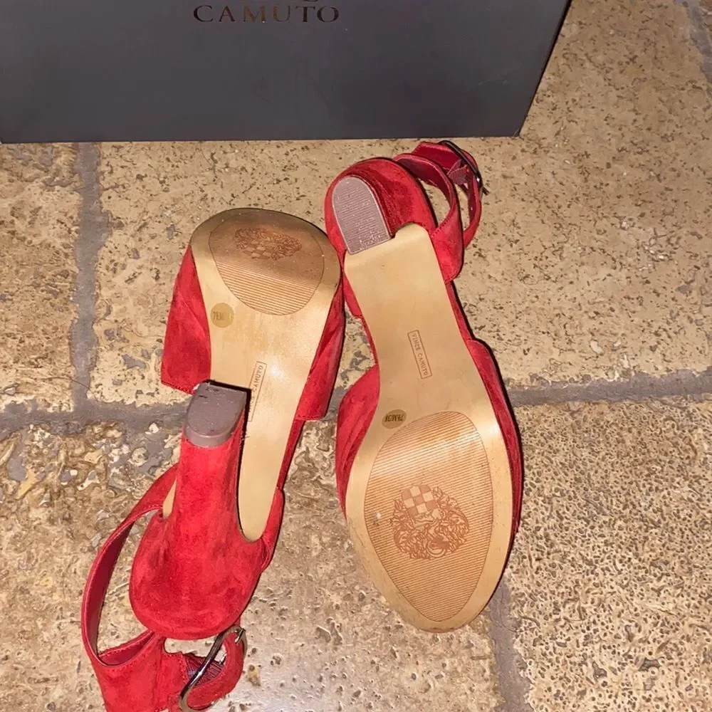 Vince Camuto Red Suede Heels